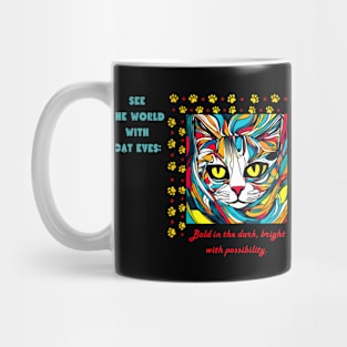 Cat Eyes Quote: (Motivation and Inspiration) Mug
